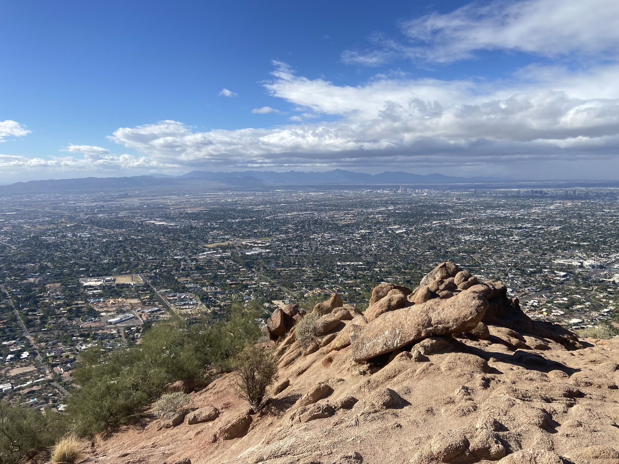 Views of Scottsdale from the famous Camelback Mountain