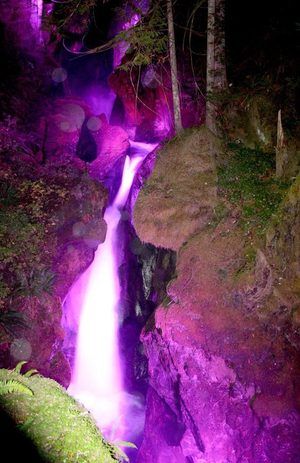 Ladder Creek Falls lightshow